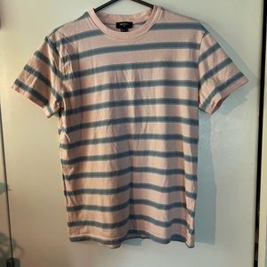 Pink and blue striped tee